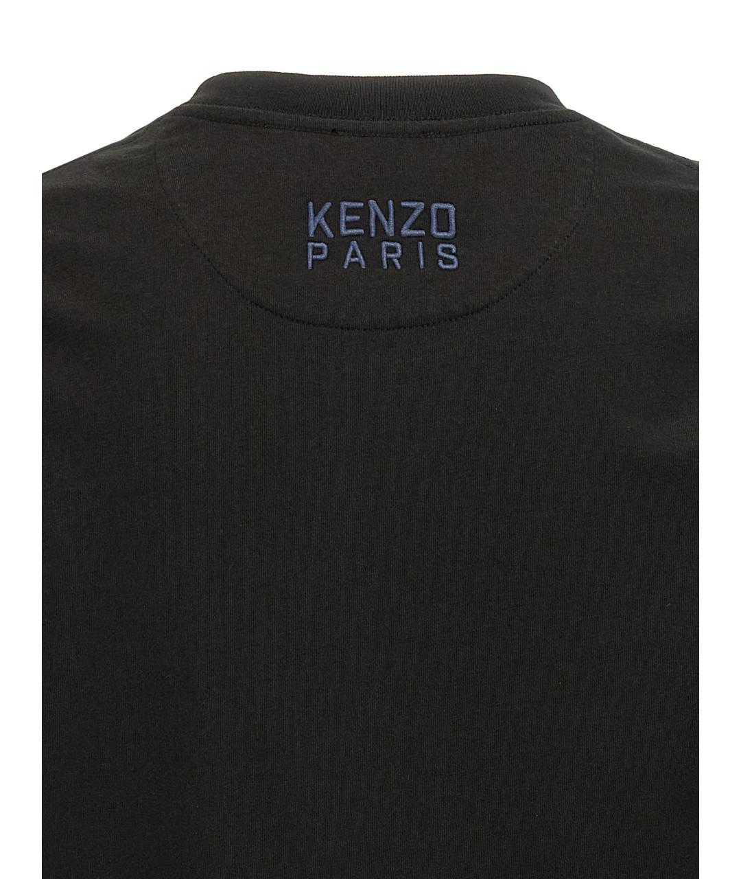 KENZO Черная хлопковая футболка, фото 4