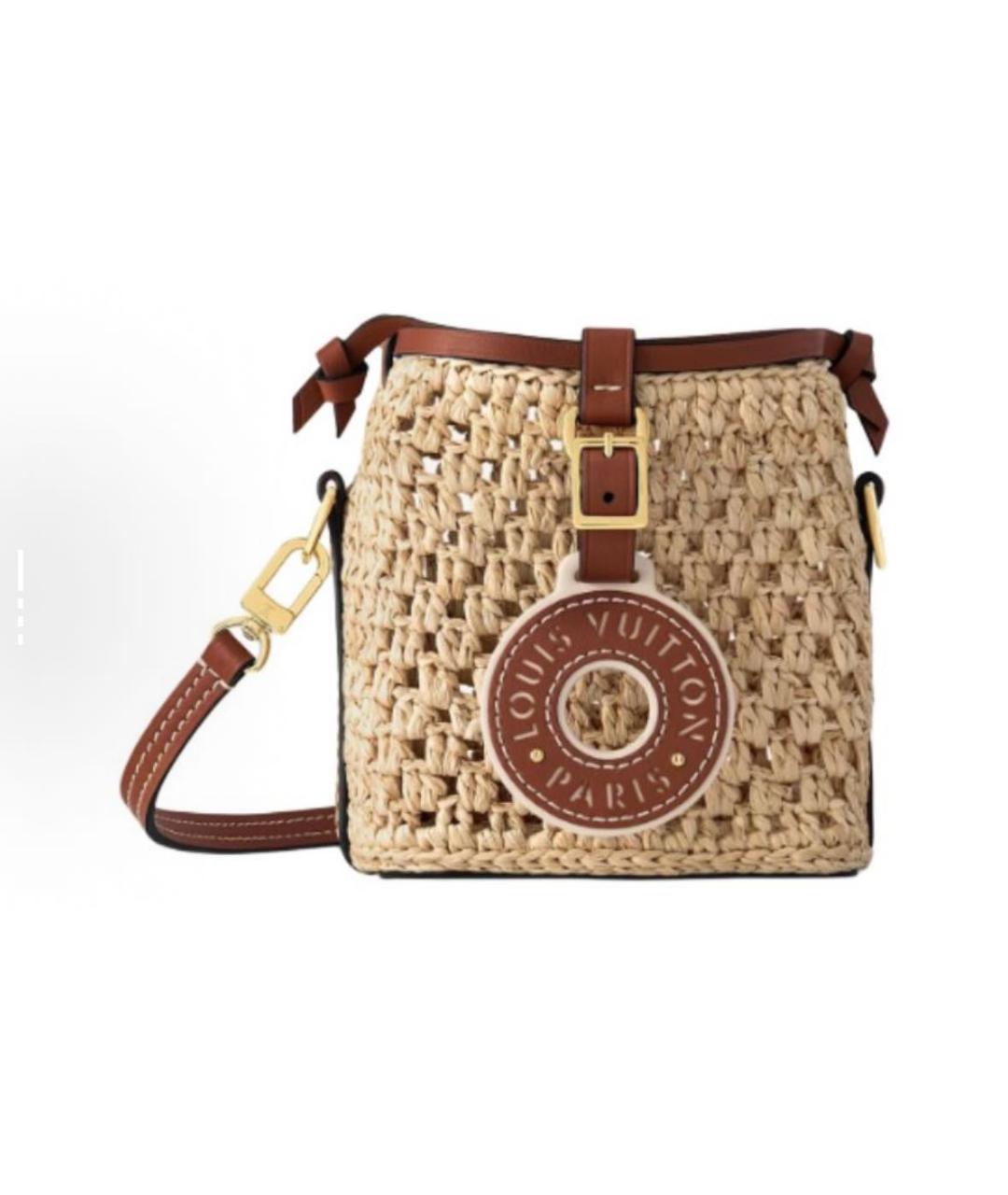 LOUIS VUITTON Бежевая пелетеная сумка через плечо, фото 6