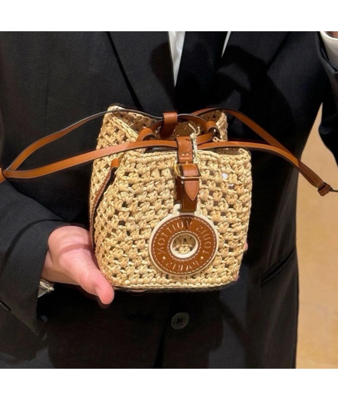 LOUIS VUITTON Бежевая пелетеная сумка через плечо, фото 5