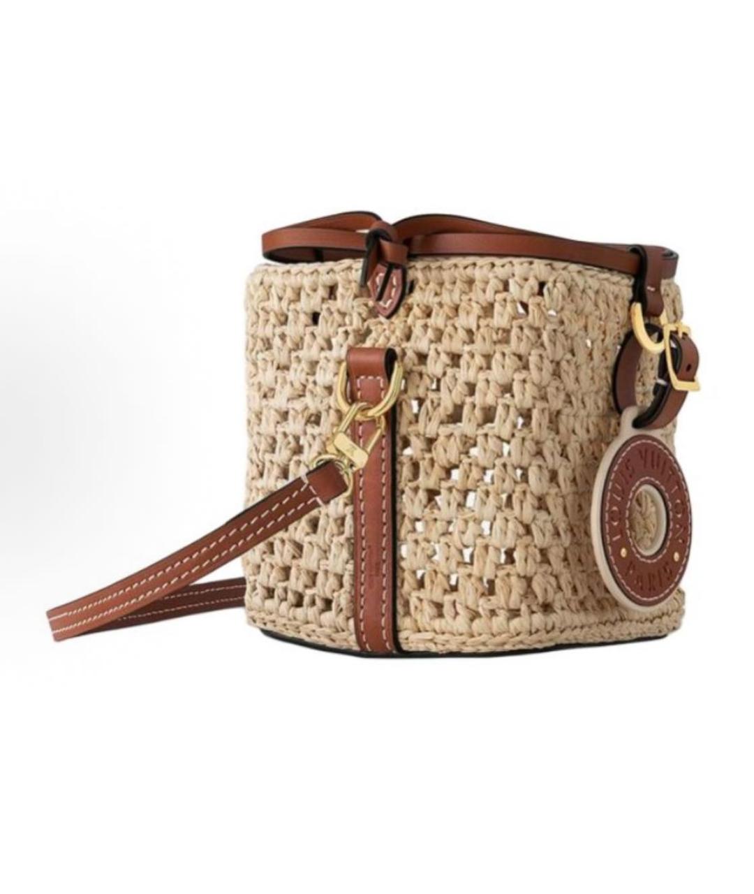 LOUIS VUITTON Бежевая пелетеная сумка через плечо, фото 2