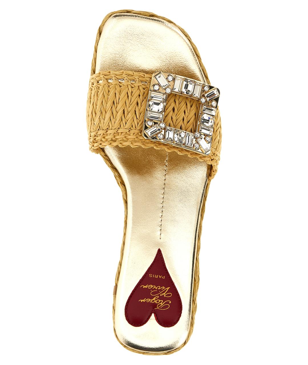 ROGER VIVIER Бежевые шлепанцы, фото 4