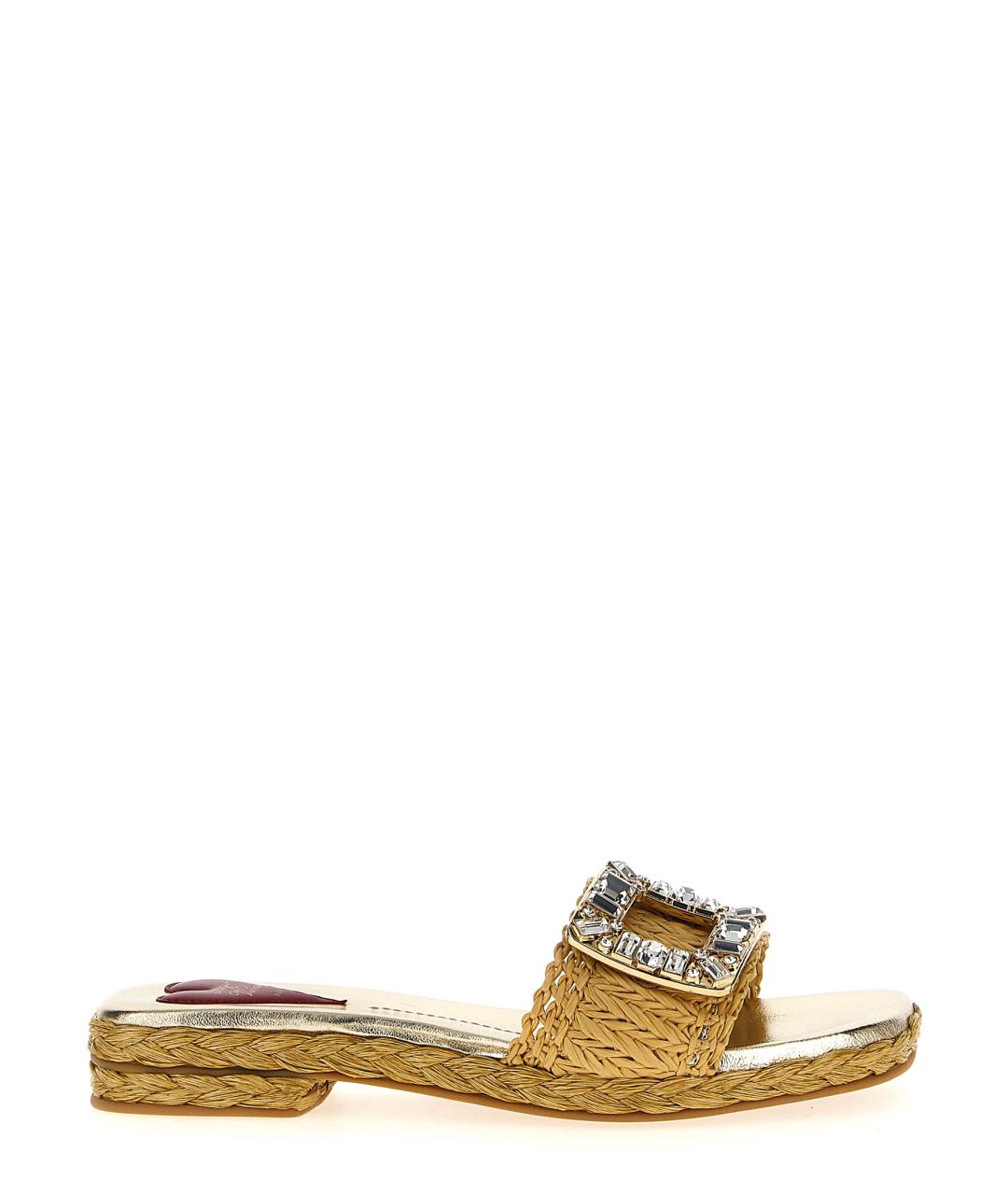 ROGER VIVIER Бежевые шлепанцы, фото 1