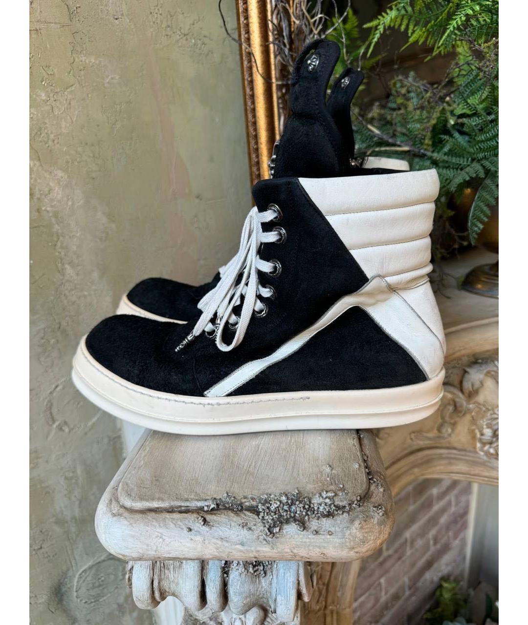 RICK OWENS Черные кожаные высокие ботинки, фото 6