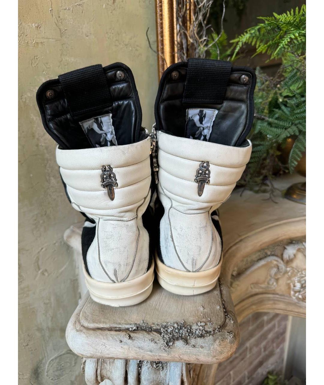 RICK OWENS Черные кожаные высокие ботинки, фото 3