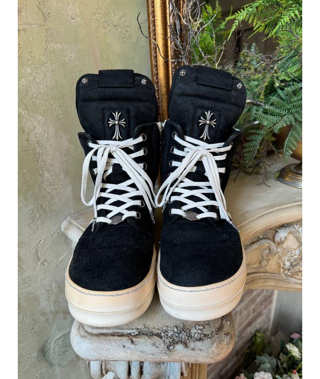 RICK OWENS Черные кожаные высокие ботинки, фото 2