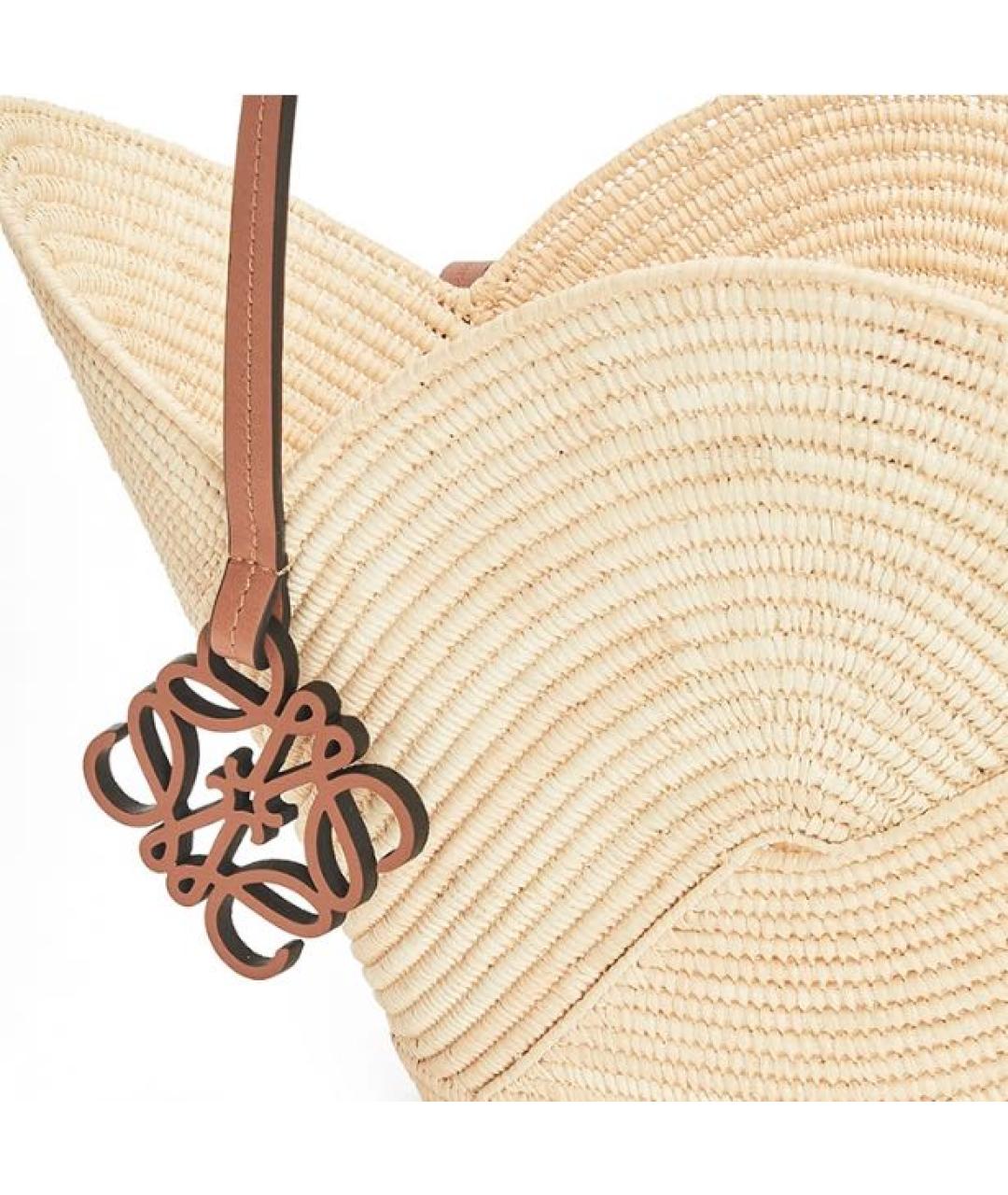 LOEWE Бежевая пелетеная пляжная сумка, фото 5
