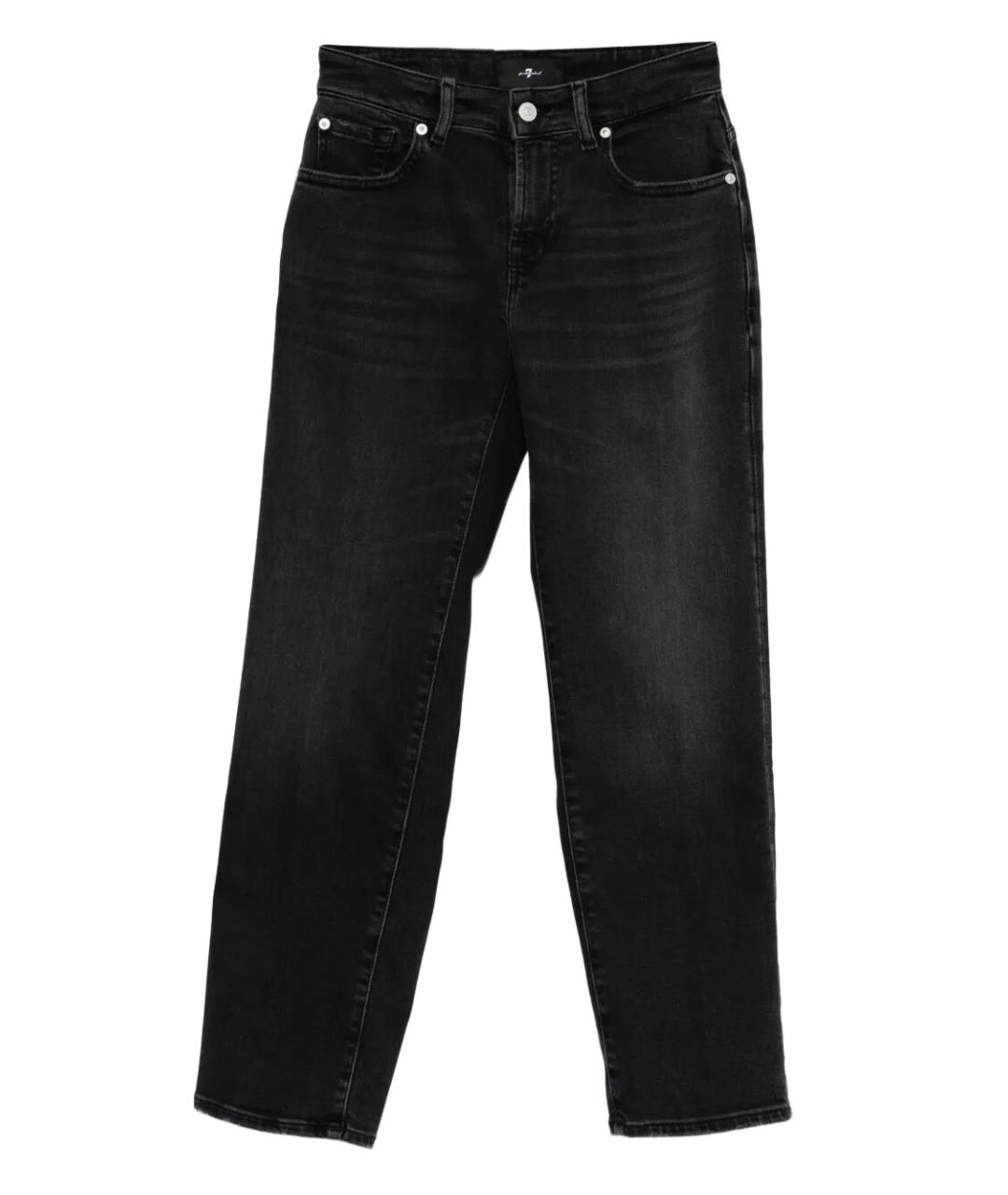7 FOR ALL MANKIND Черные хлопковые прямые джинсы, фото 1