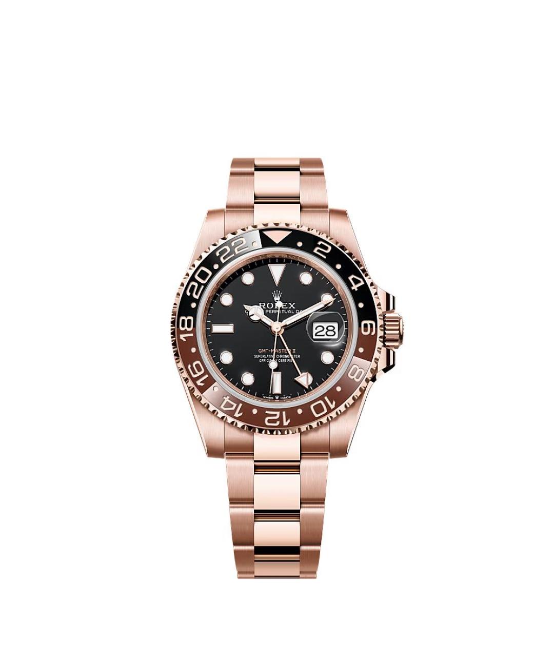 ROLEX Черные часы из розового золота, фото 1