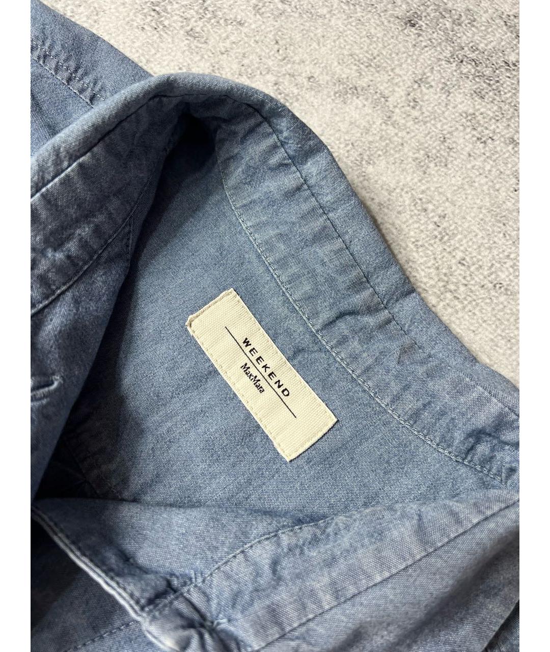 WEEKEND MAX MARA Синяя хлопковая рубашка, фото 6