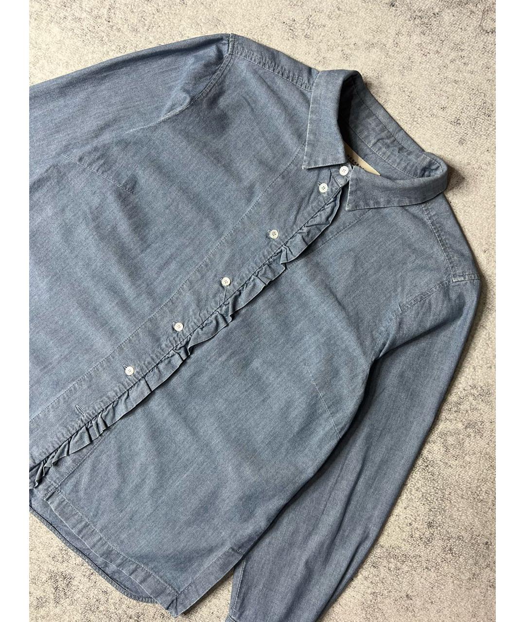 WEEKEND MAX MARA Синяя хлопковая рубашка, фото 2