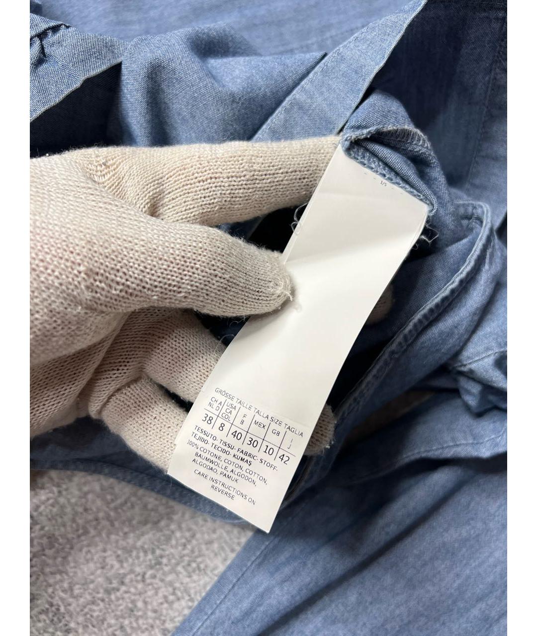 WEEKEND MAX MARA Синяя хлопковая рубашка, фото 7