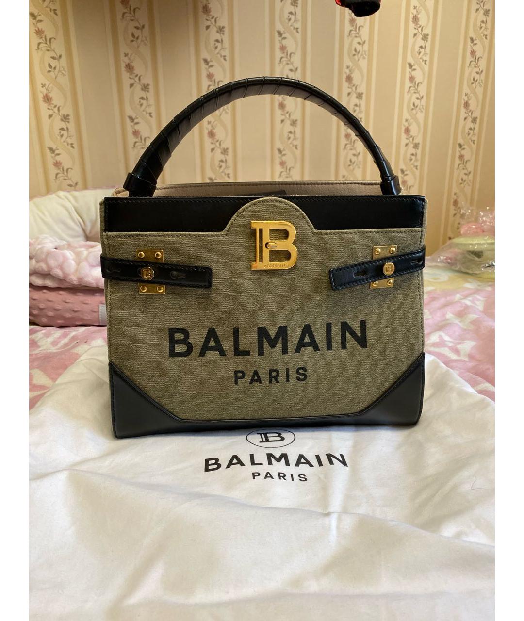 PHILIPP PLEIN Хаки хлопковая сумка с короткими ручками, фото 9