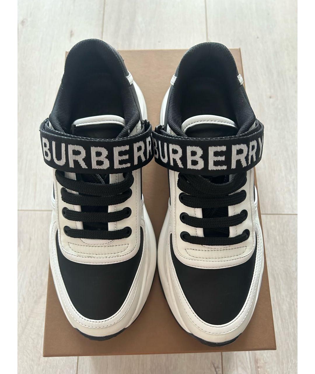 BURBERRY Белые кожаные кроссовки, фото 3