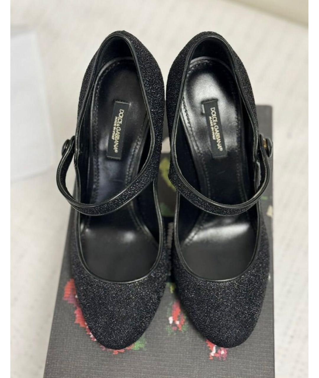 DOLCE&GABBANA Черные кожаные туфли, фото 2