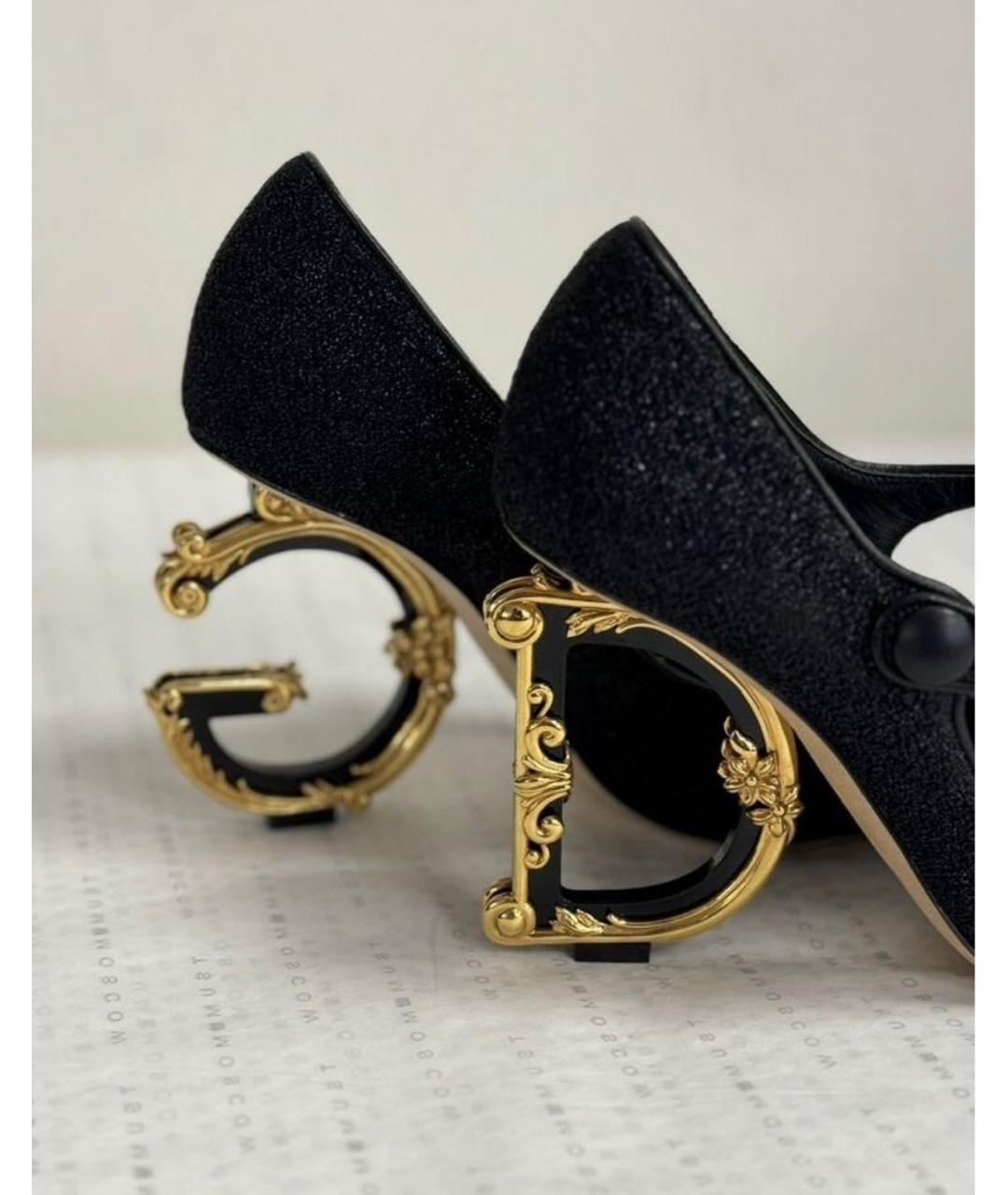 DOLCE&GABBANA Черные кожаные туфли, фото 4