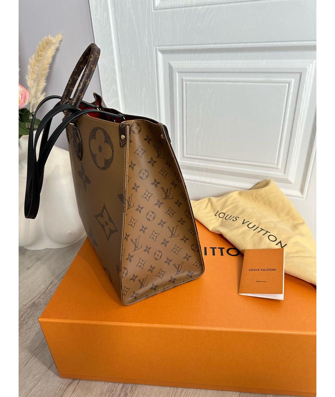 LOUIS VUITTON Коричневая сумка тоут, фото 3
