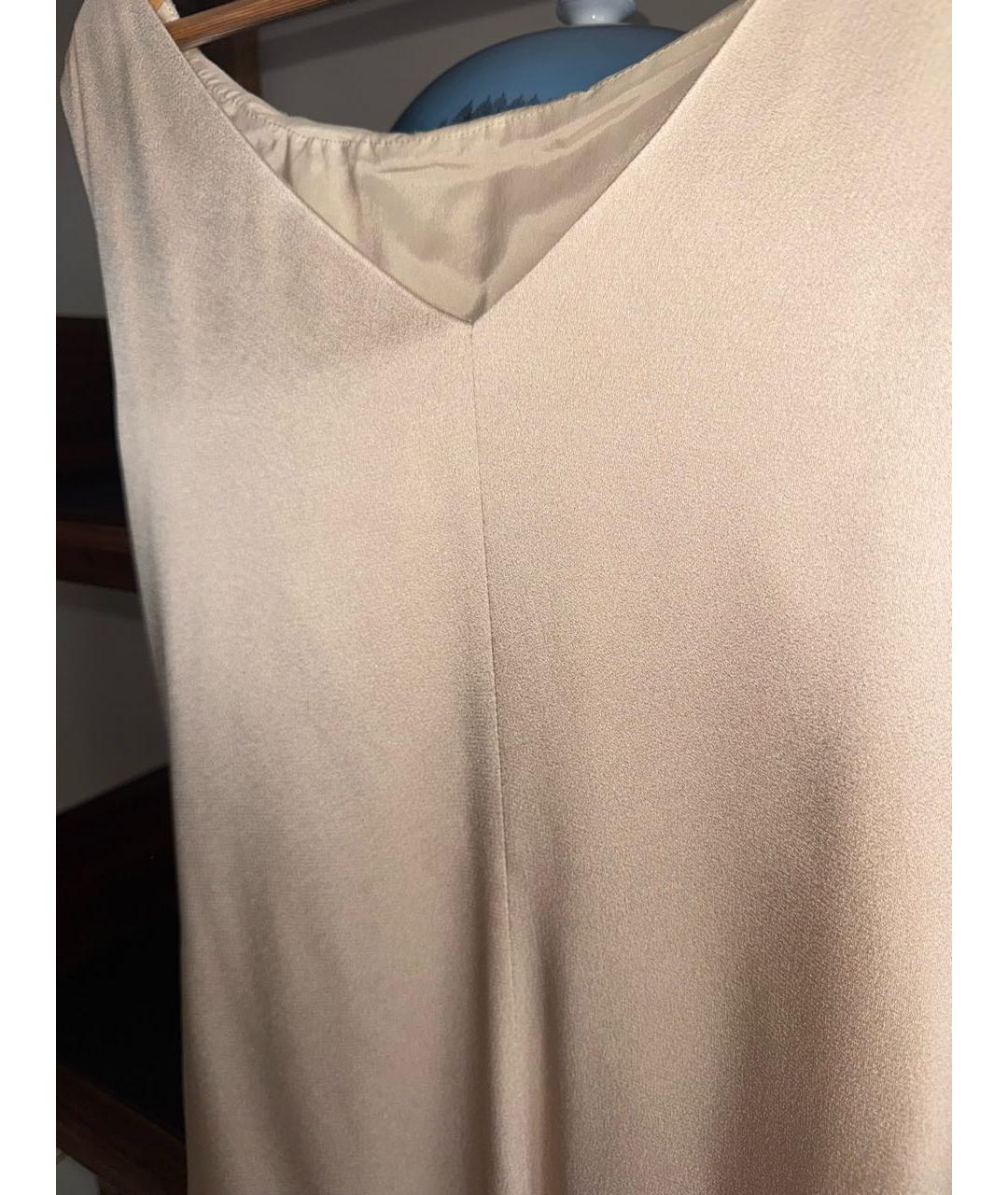 HUGO BOSS Бежевое атласное коктейльное платье, фото 4