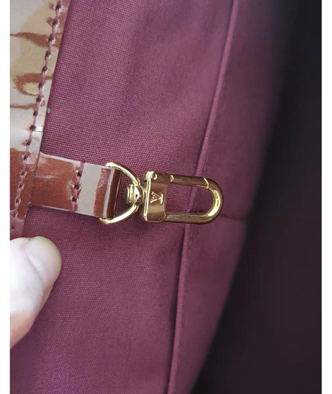 LOUIS VUITTON Бордовая сумка с короткими ручками из лакированной кожи, фото 5