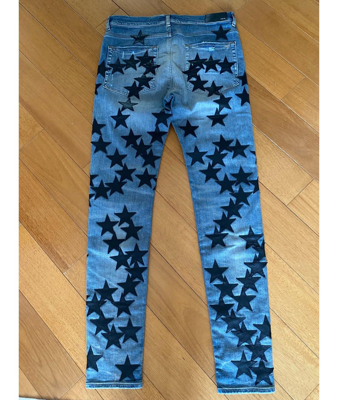 AMIRI Синие хлопковые джинсы скинни, фото 2
