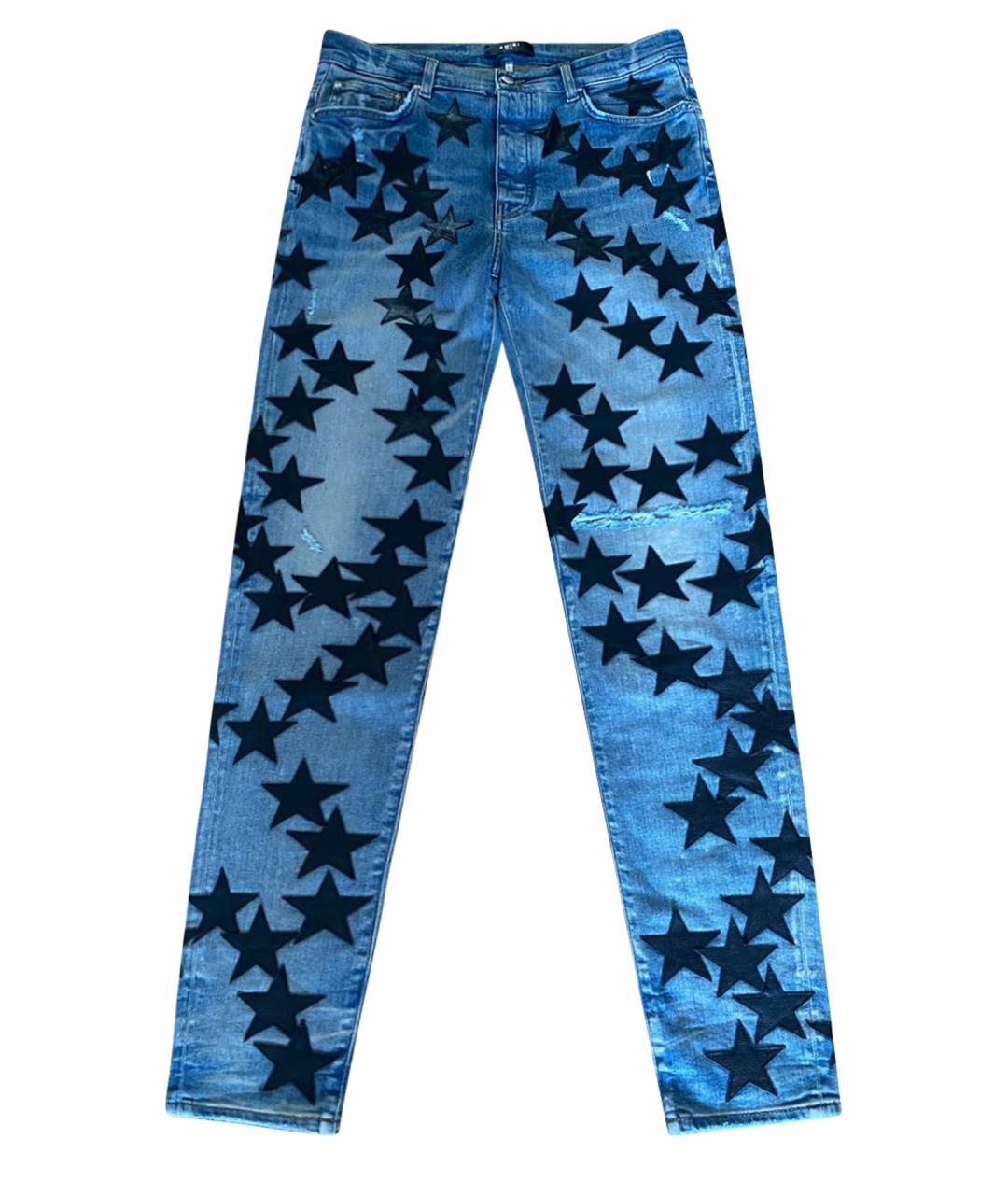 AMIRI Синие хлопковые джинсы скинни, фото 1