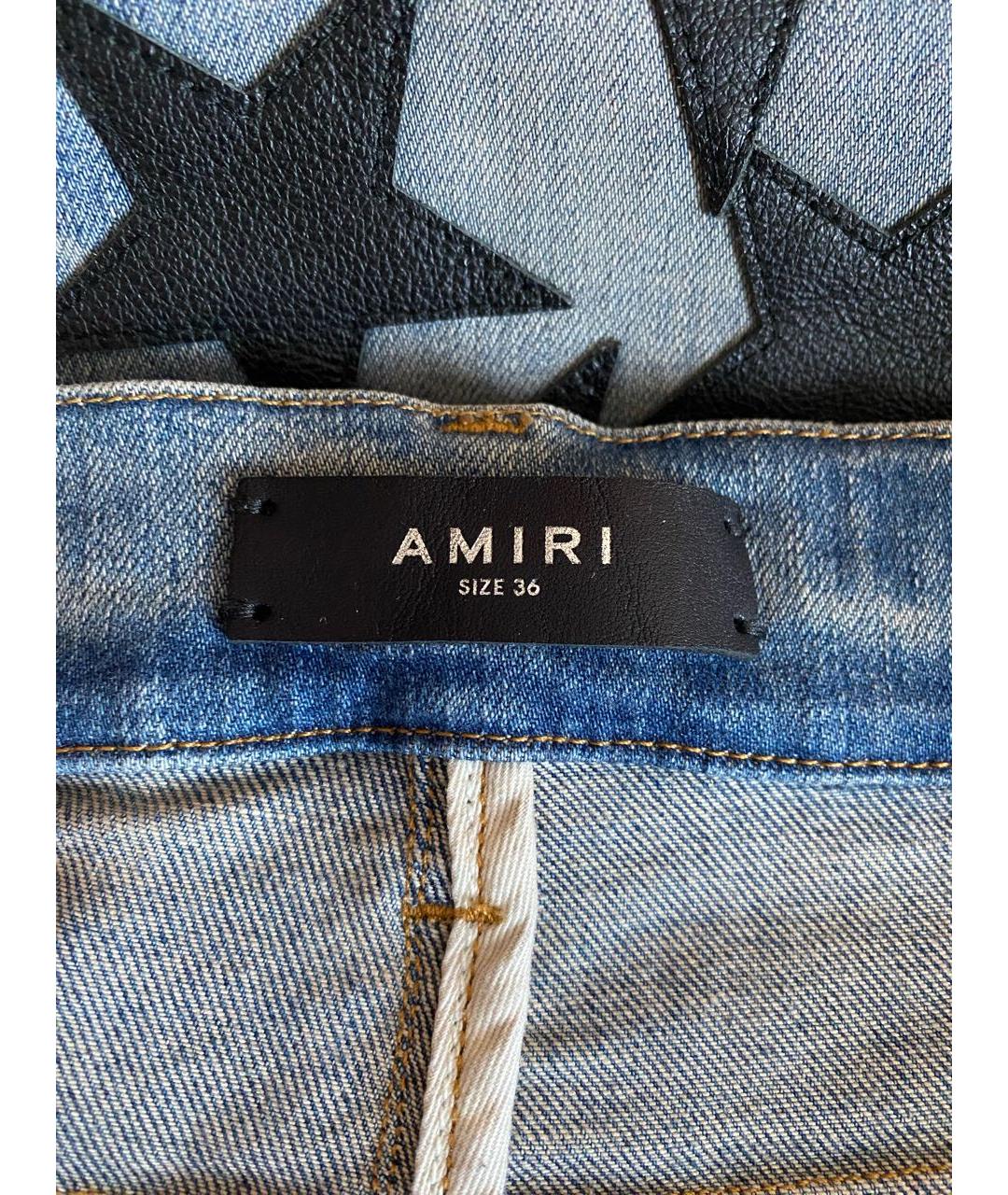 AMIRI Синие хлопковые джинсы скинни, фото 4