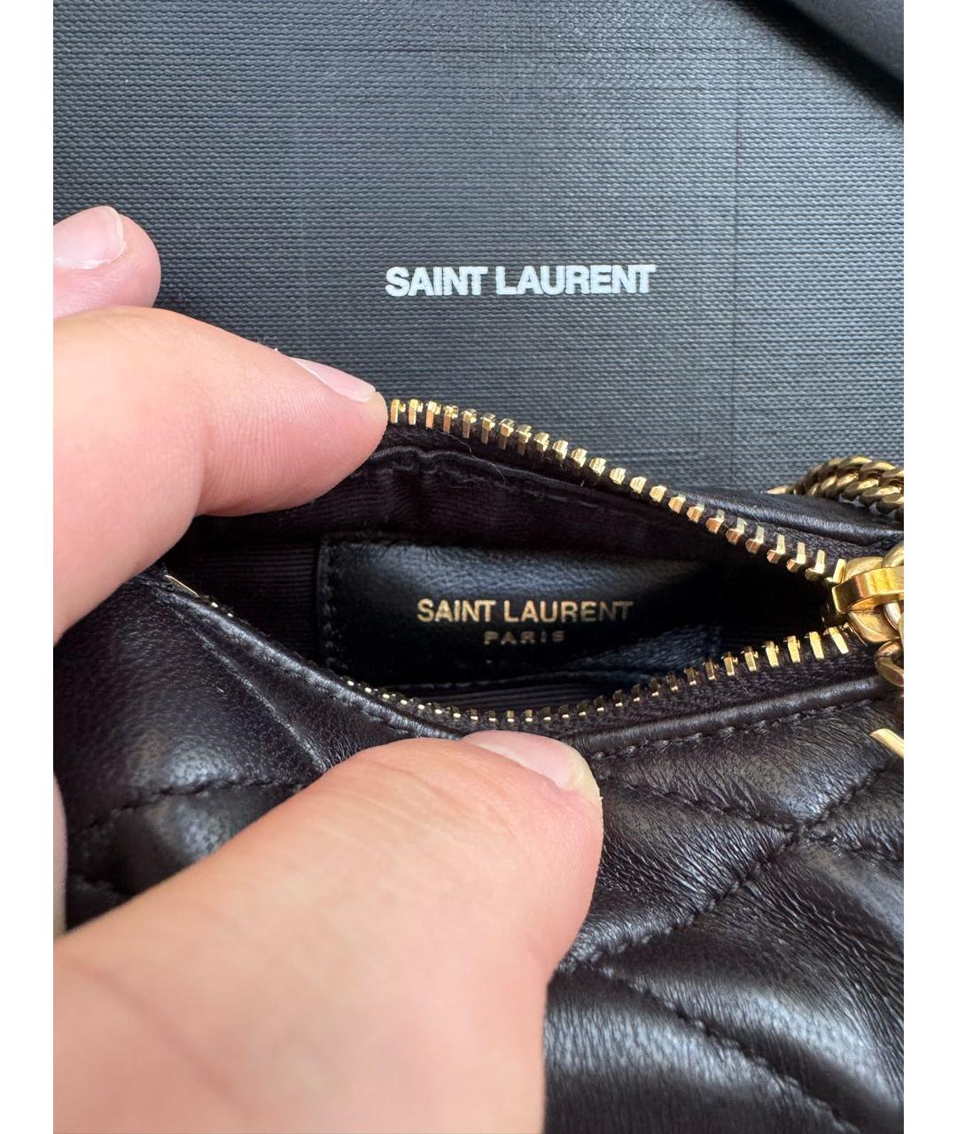SAINT LAURENT Черная кожаная сумка через плечо, фото 3