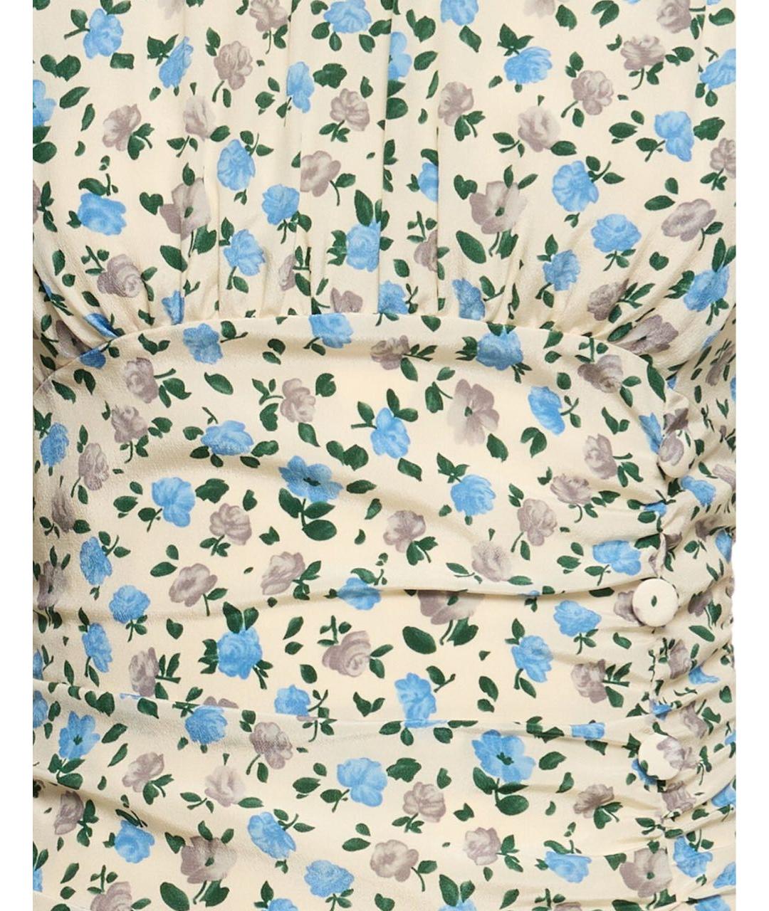 ALESSANDRA RICH Бежевое шелковое коктейльное платье, фото 3