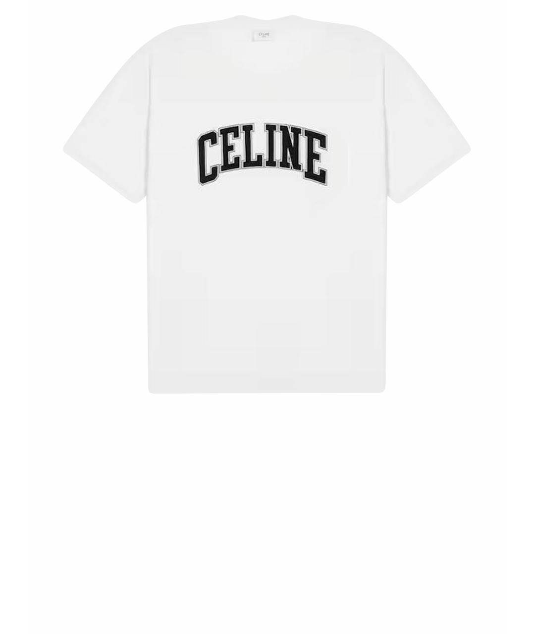 CELINE Белая хлопковая футболка, фото 1