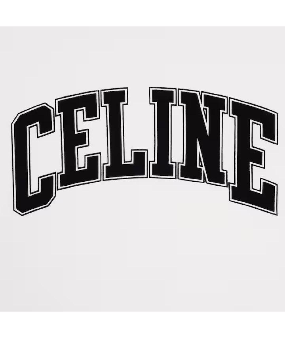 CELINE Белая хлопковая футболка, фото 4