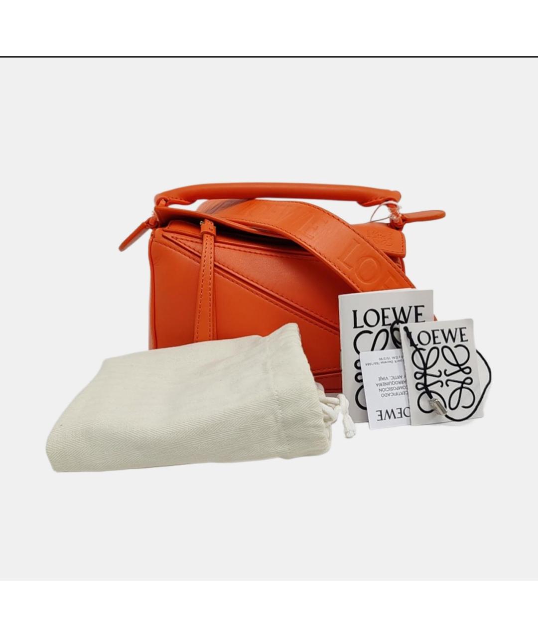 LOEWE Оранжевая кожаная сумка через плечо, фото 7