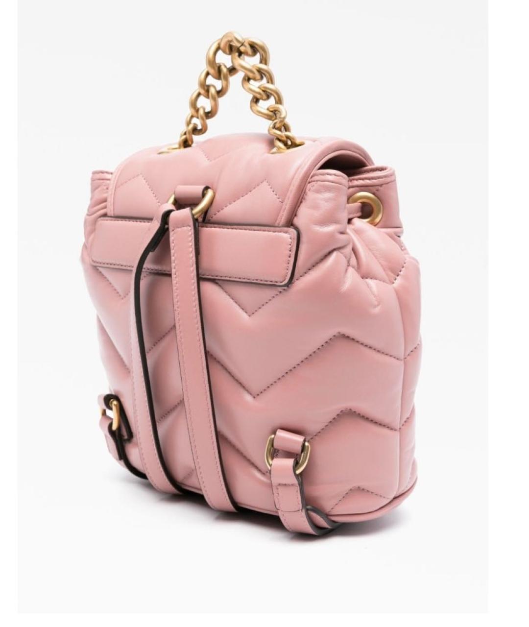 GUCCI Коралловый кожаный рюкзак, фото 2