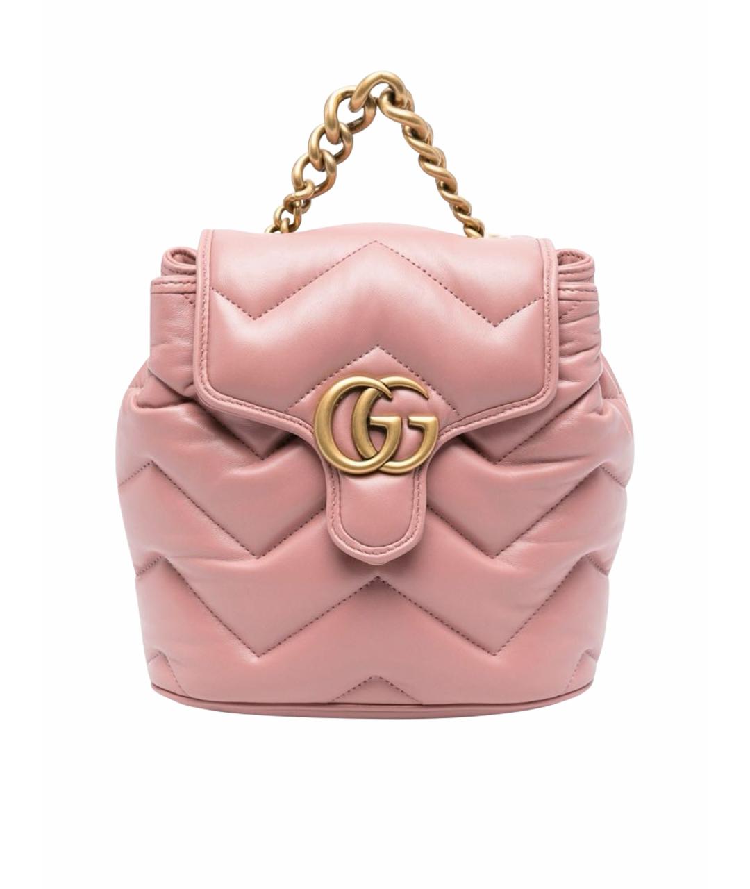 GUCCI Коралловый кожаный рюкзак, фото 1