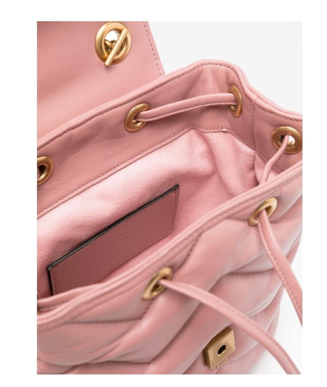 GUCCI Коралловый кожаный рюкзак, фото 4
