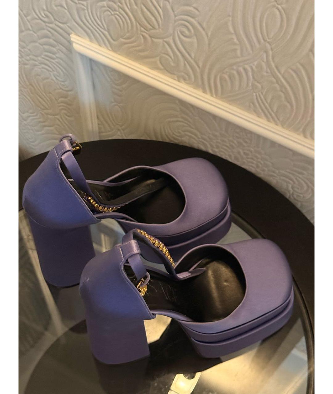 VERSACE Фиолетовые текстильные туфли, фото 4