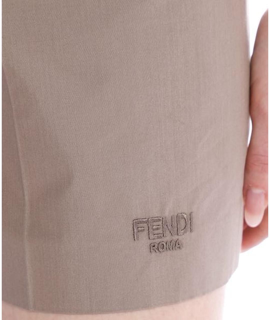 FENDI Коричневые хлопковые шорты, фото 3
