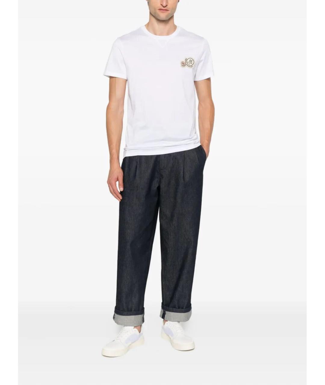 MONCLER Белая хлопковая футболка, фото 2