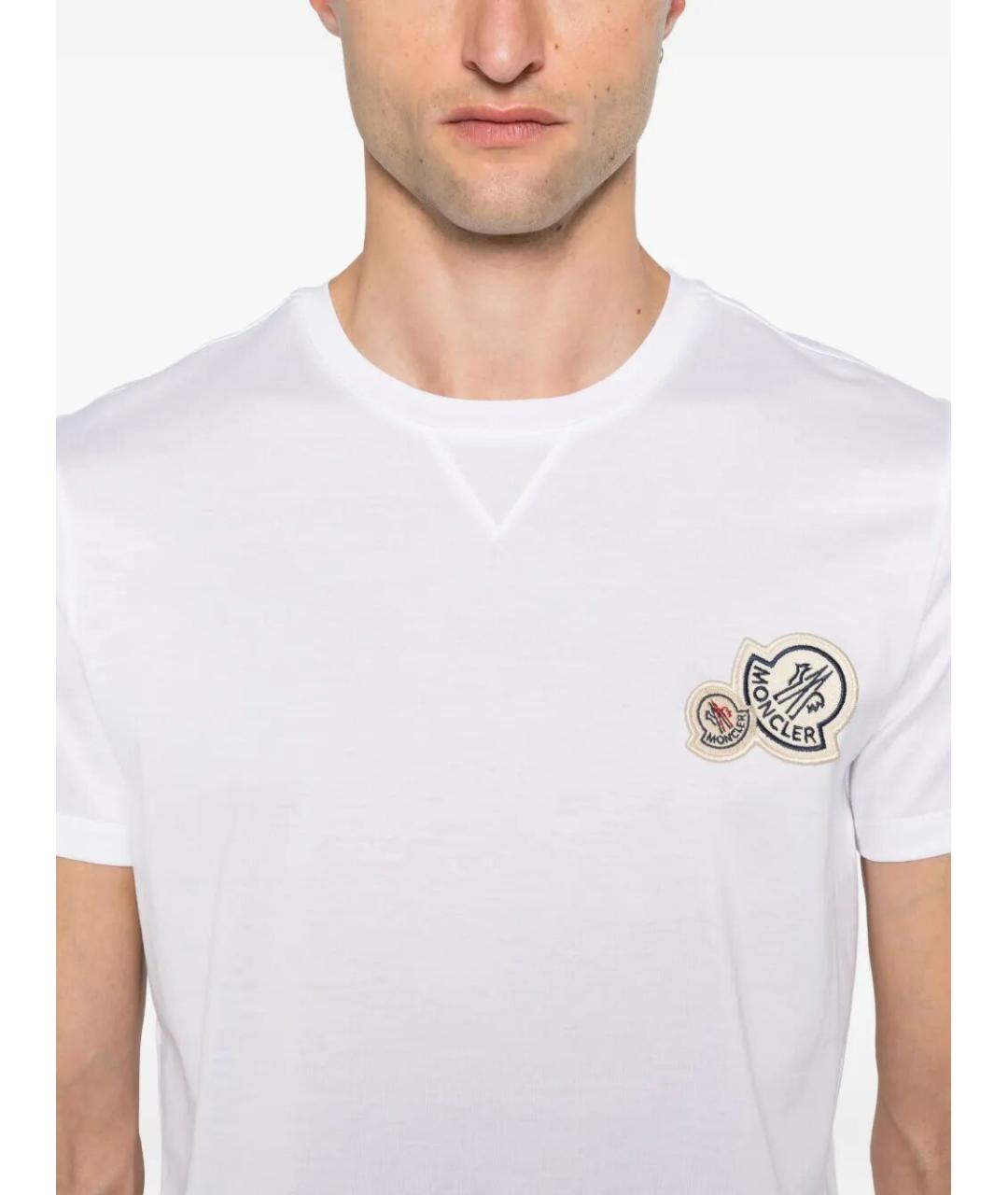 MONCLER Белая хлопковая футболка, фото 4