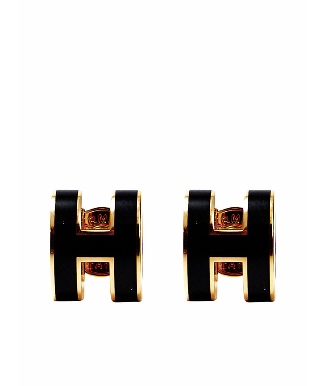 HERMES Золотые латунные серьги, фото 1