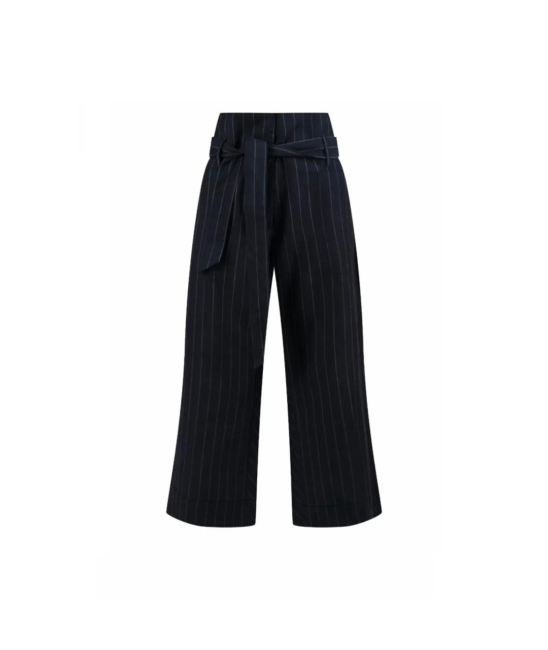 BRUNELLO CUCINELLI Синие шерстяные брюки широкие, фото 1
