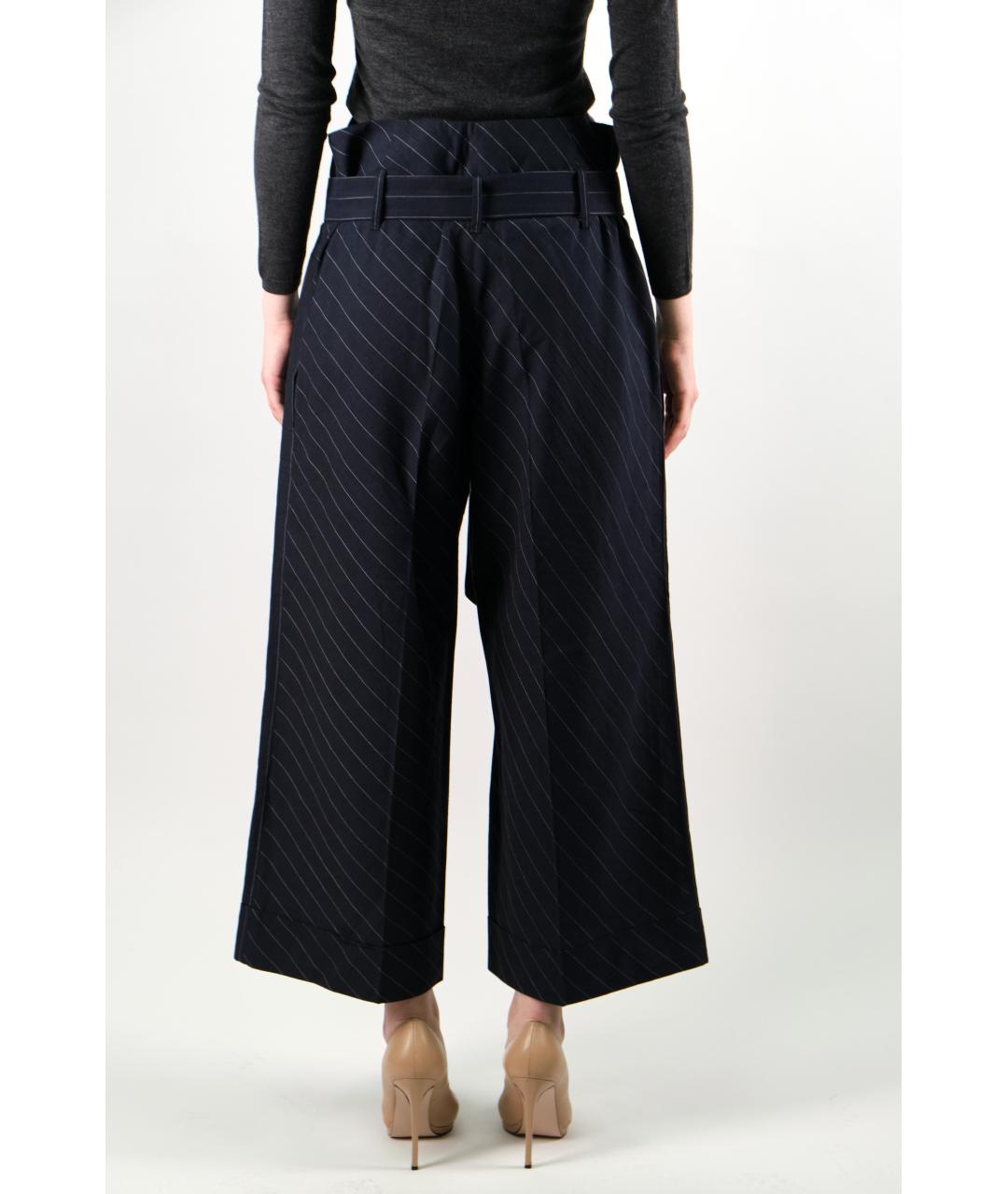 BRUNELLO CUCINELLI Синие шерстяные брюки широкие, фото 2