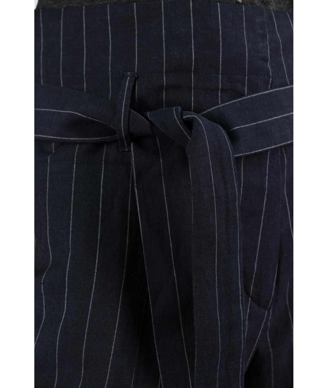 BRUNELLO CUCINELLI Синие шерстяные брюки широкие, фото 7