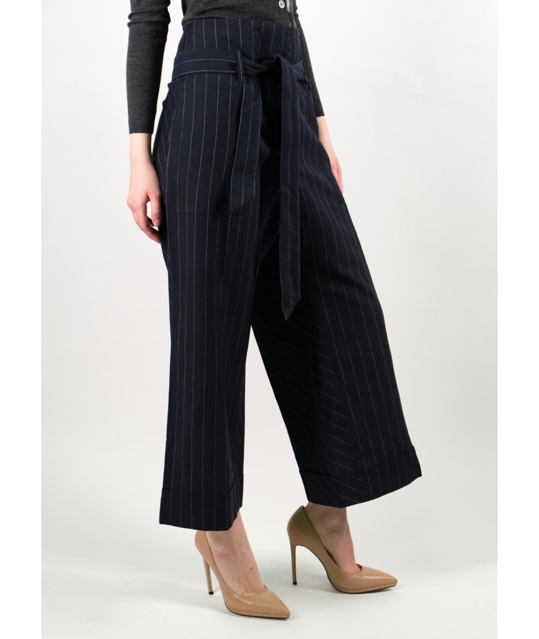 BRUNELLO CUCINELLI Синие шерстяные брюки широкие, фото 8
