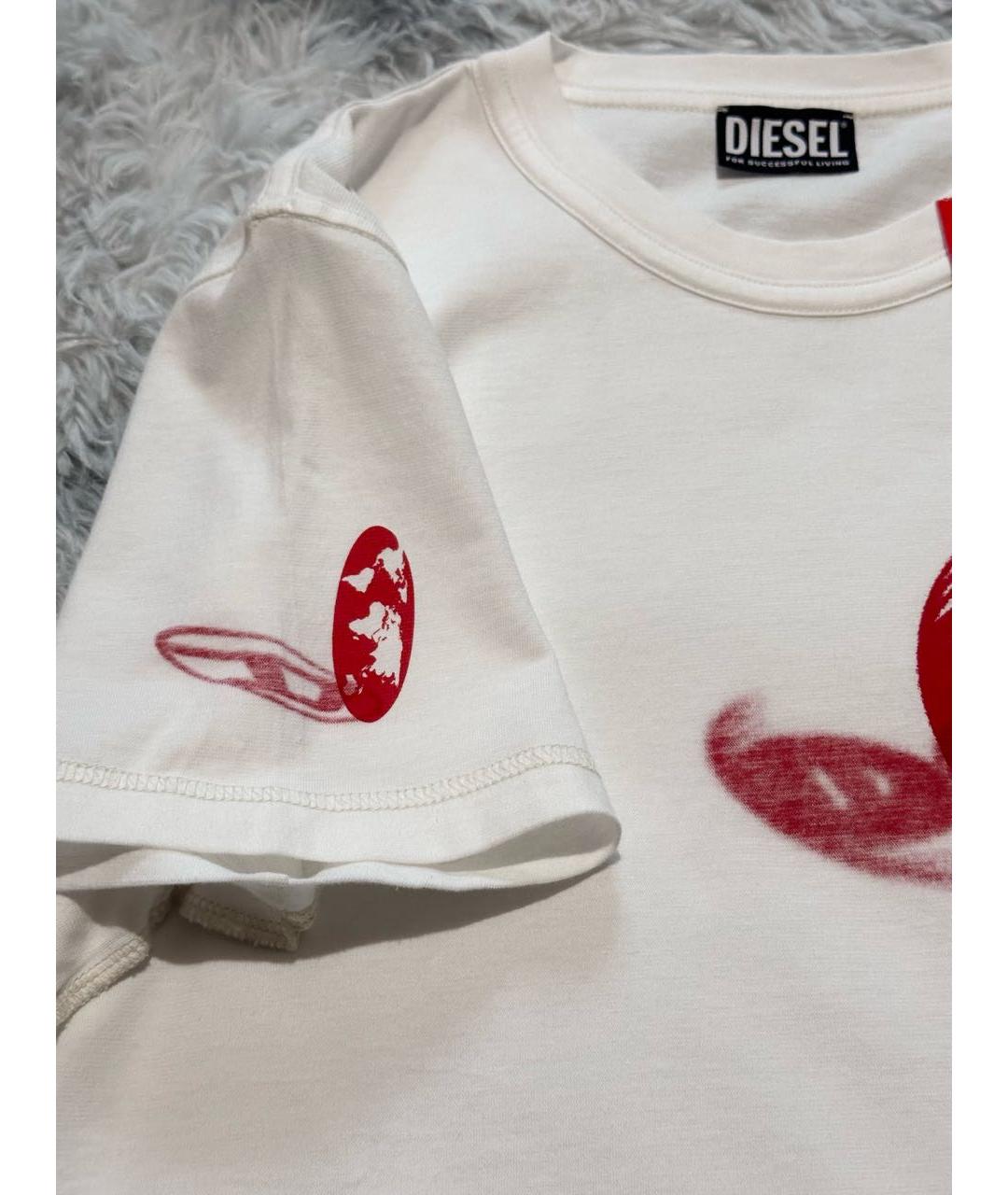 DIESEL Белая хлопковая футболка, фото 4