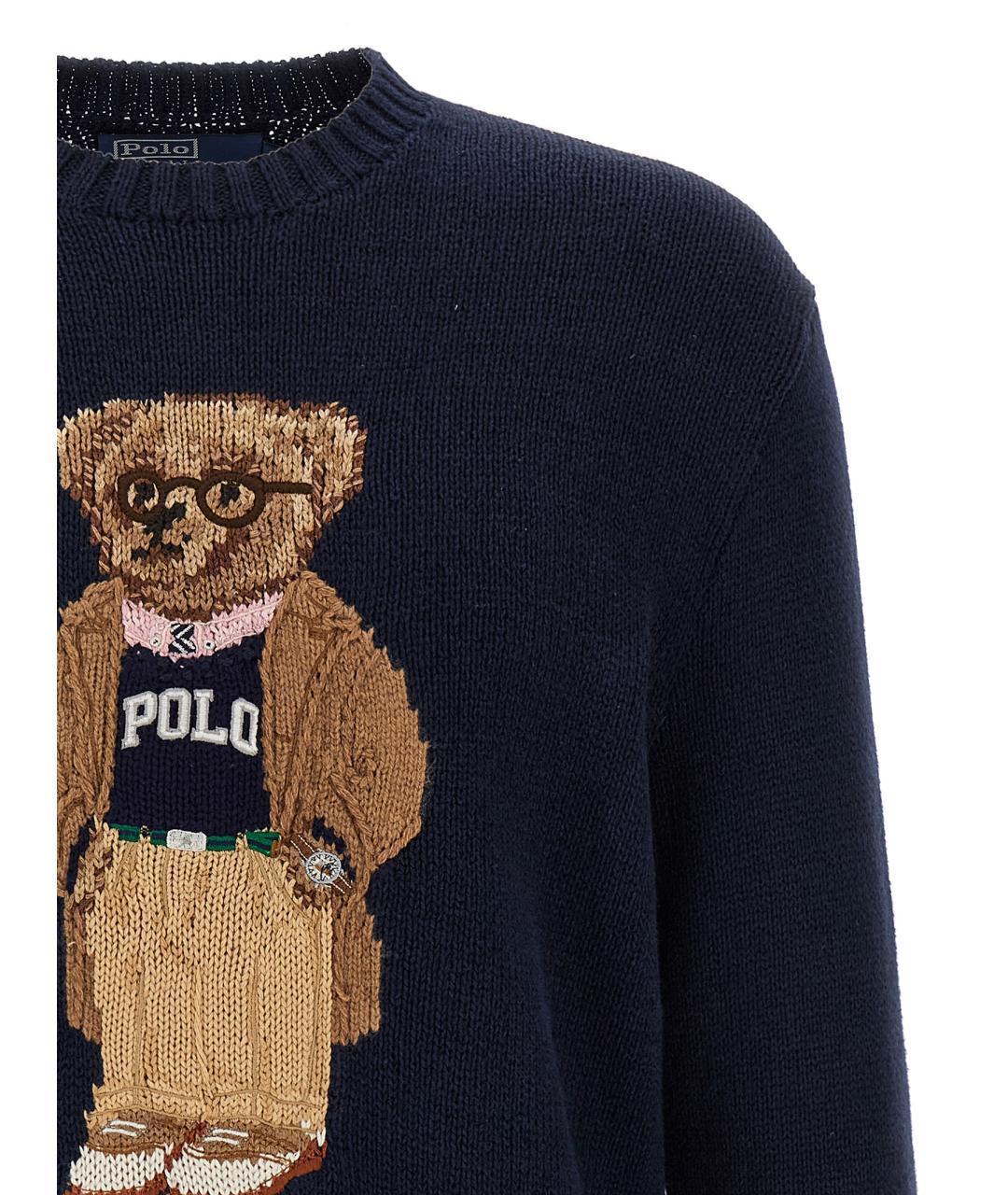 POLO RALPH LAUREN Темно-синий льняной джемпер / свитер, фото 3