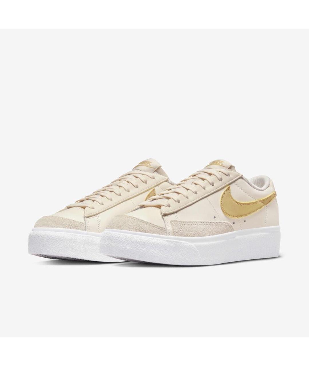 NIKE Бежевые кожаные кеды, фото 3