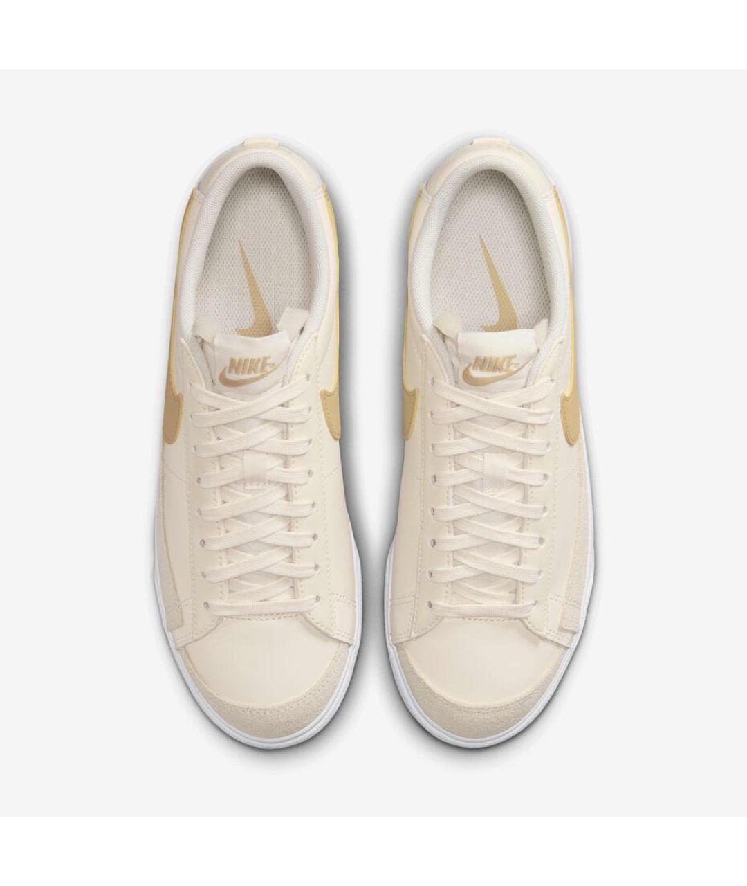 NIKE Бежевые кожаные кеды, фото 4