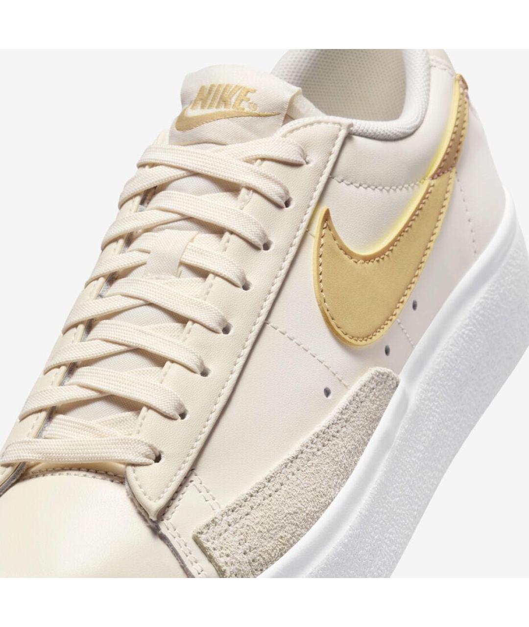 NIKE Бежевые кожаные кеды, фото 7