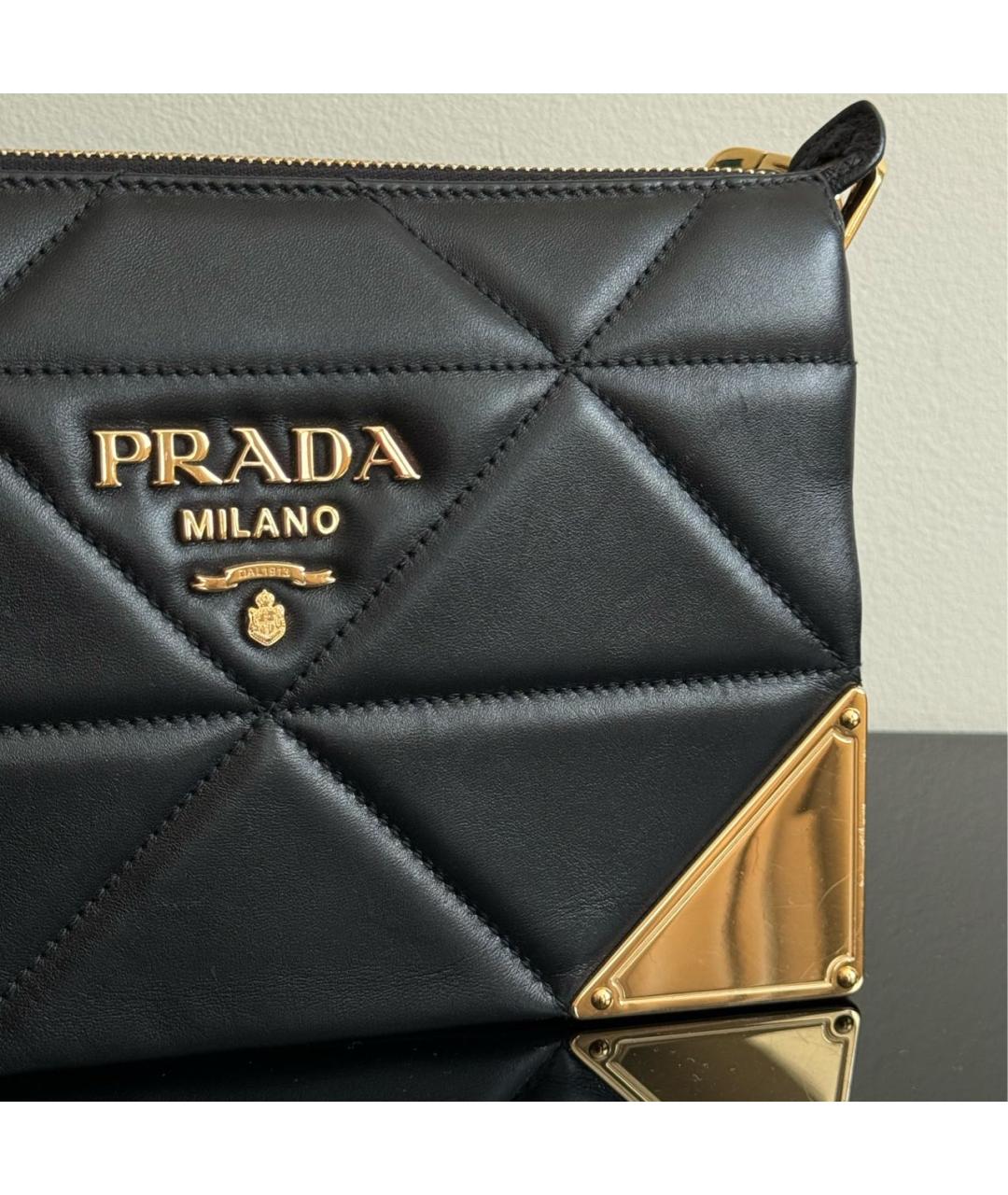 PRADA Черная кожаная сумка через плечо, фото 6