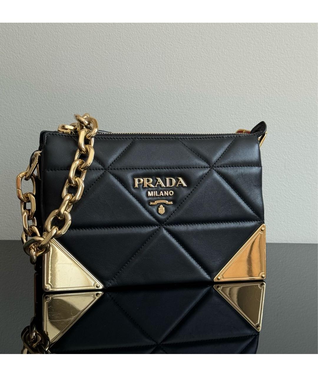 PRADA Черная кожаная сумка через плечо, фото 2