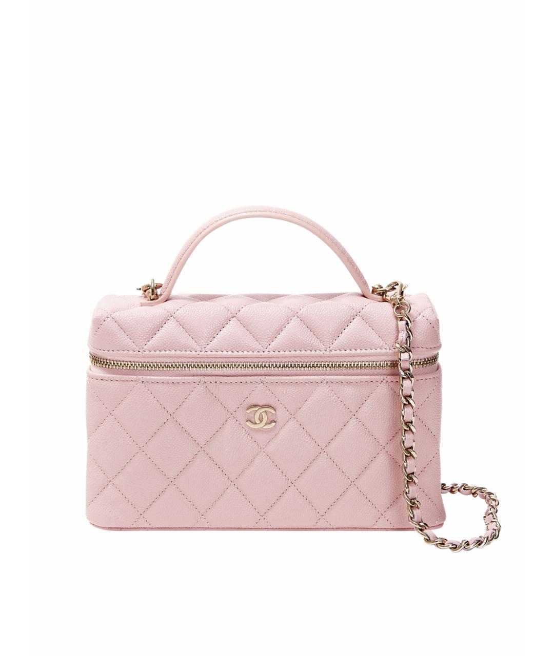 CHANEL Розовая кожаная сумка с короткими ручками, фото 1